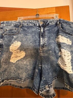 Love & Legend Distressed Blue Jean Shorts